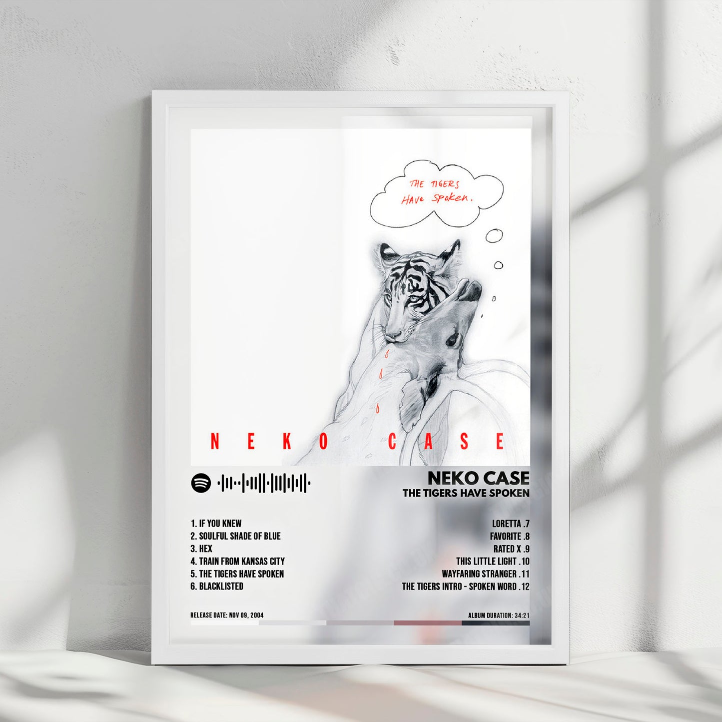 Neko Case "The Tigers Have Spoken" Album Cover Poster - with Complete Tracklist