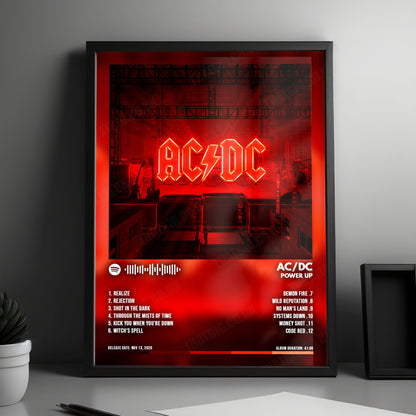 AC/DC "Power Up" Album Cover Poster - with Complete Tracklist