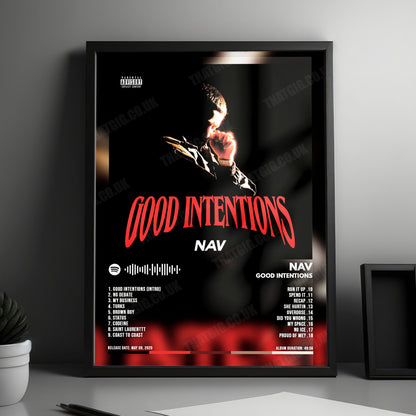 NAV "Good Intentions" Album Cover Poster - with Complete Tracklist