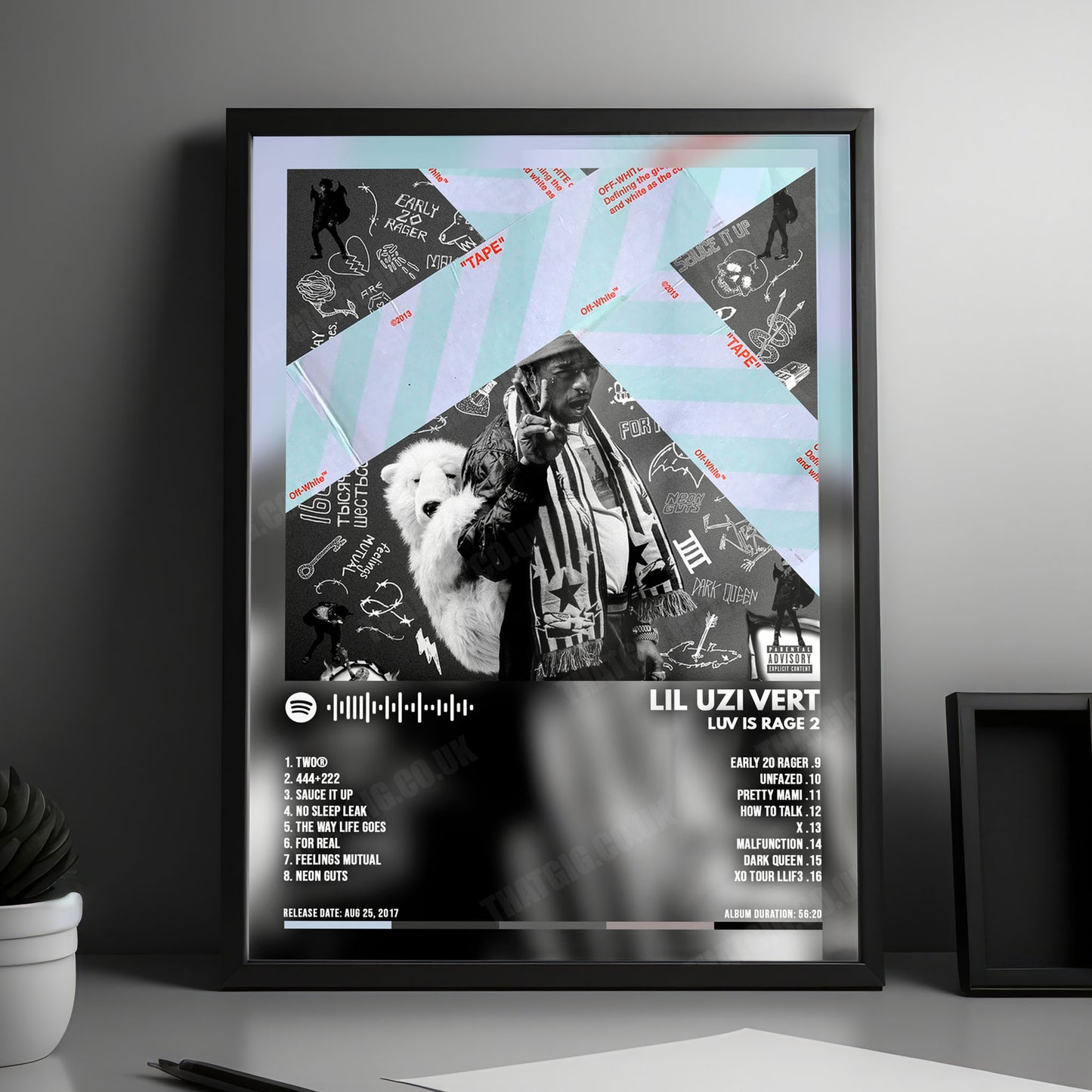 Lil Uzi Vert "Luv Is Rage 2" Album Cover Poster - with Complete Tracklist