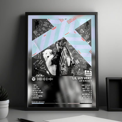 Lil Uzi Vert "Luv Is Rage 2" Album Cover Poster - with Complete Tracklist