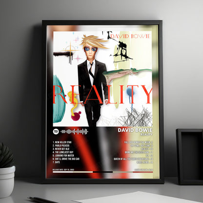 David Bowie "Reality" Album Cover Poster - with Complete Tracklist