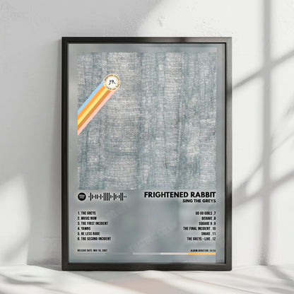 Frightened Rabbit "Sing the Greys" Album Cover Poster - with Complete Tracklist