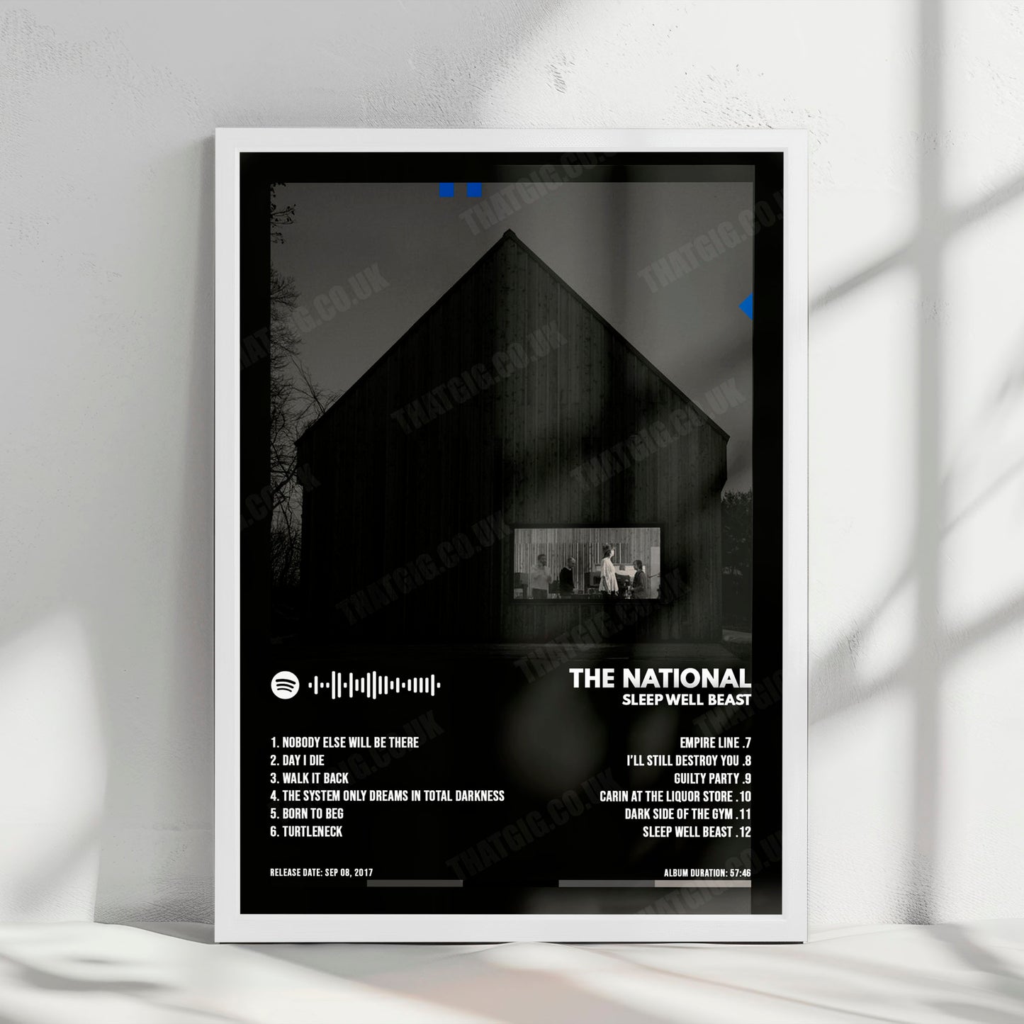 The National "Sleep Well Beast" Album Cover Poster - with Complete Tracklist