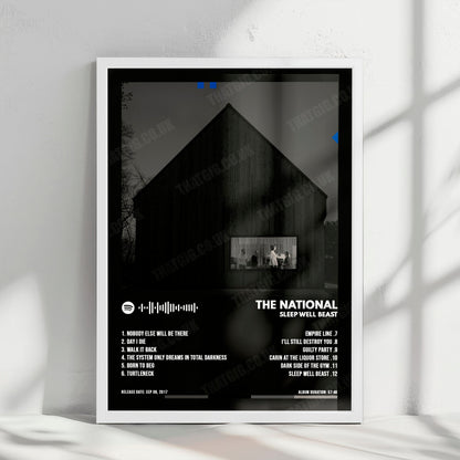 The National "Sleep Well Beast" Album Cover Poster - with Complete Tracklist