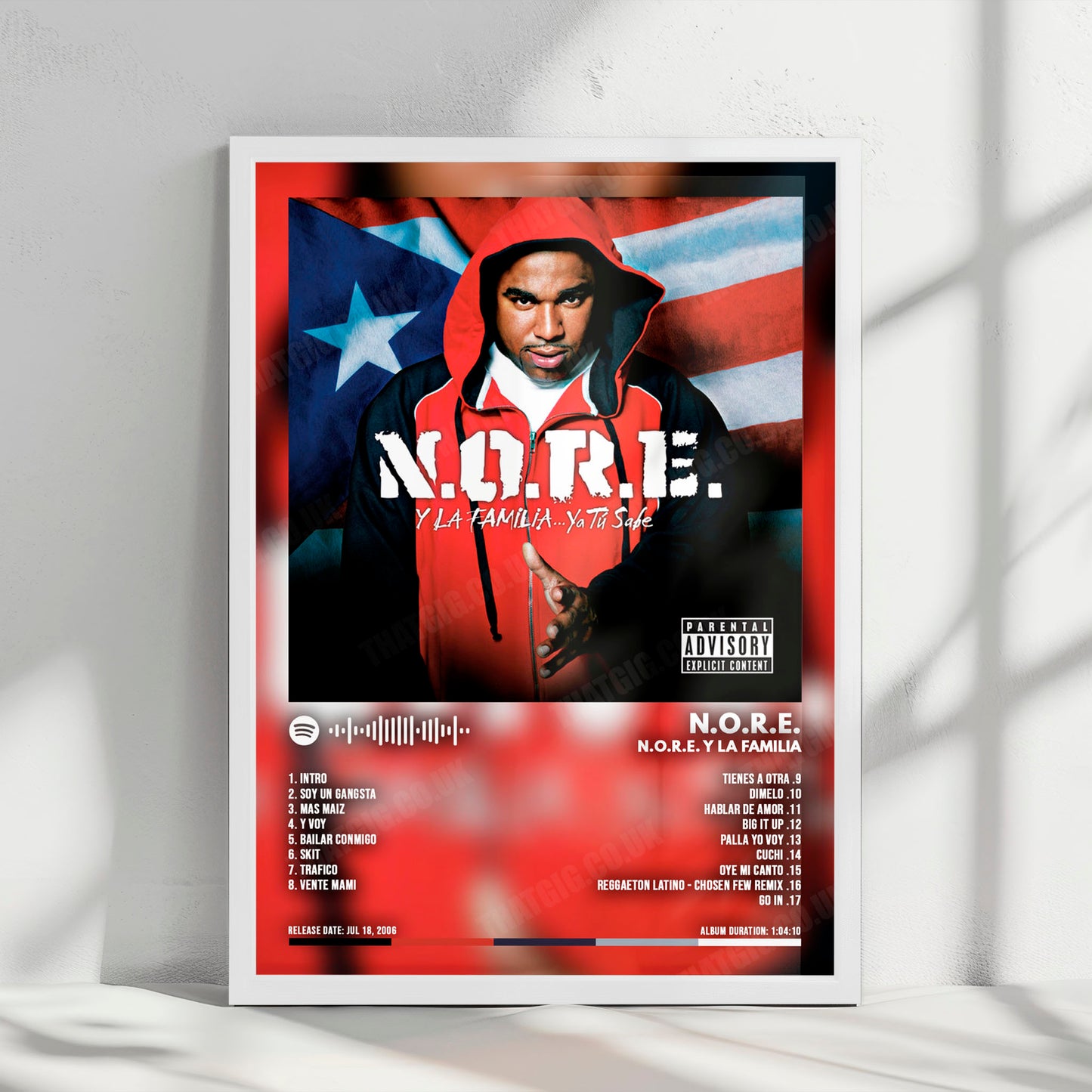 N.O.R.E "N.O.R.E. Y La Familia" Album Cover Poster - with Complete Tracklist