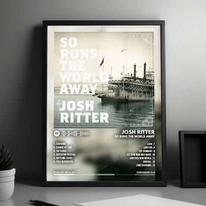 Josh Ritter "So Runs The World Away" Album Cover Poster - with Complete Tracklist