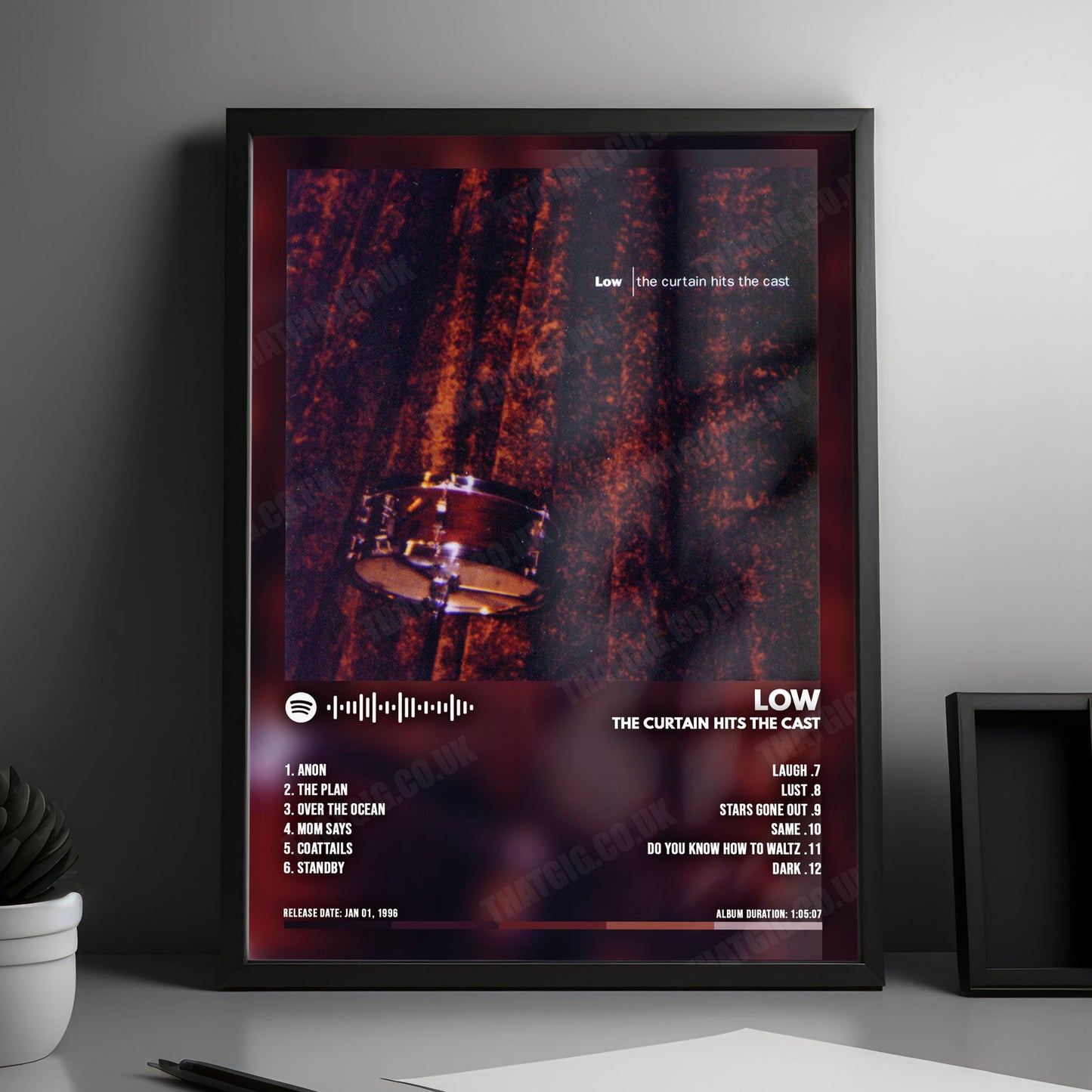 Low "The Curtain Hits The Cast" Album Cover Poster - with Complete Tracklist