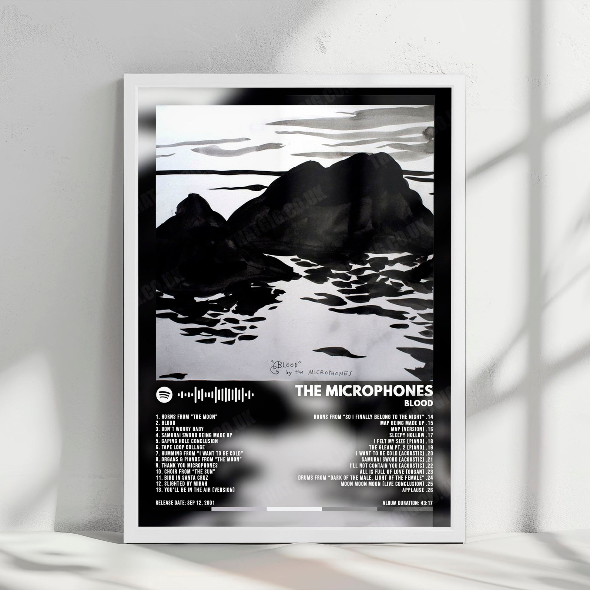 The Microphones "Blood" Album Cover Poster - with Complete Tracklist