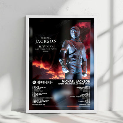 Michael Jackson "HIStory: Past, Present and Future, Book I" Album Cover Poster - with Complete Tracklist