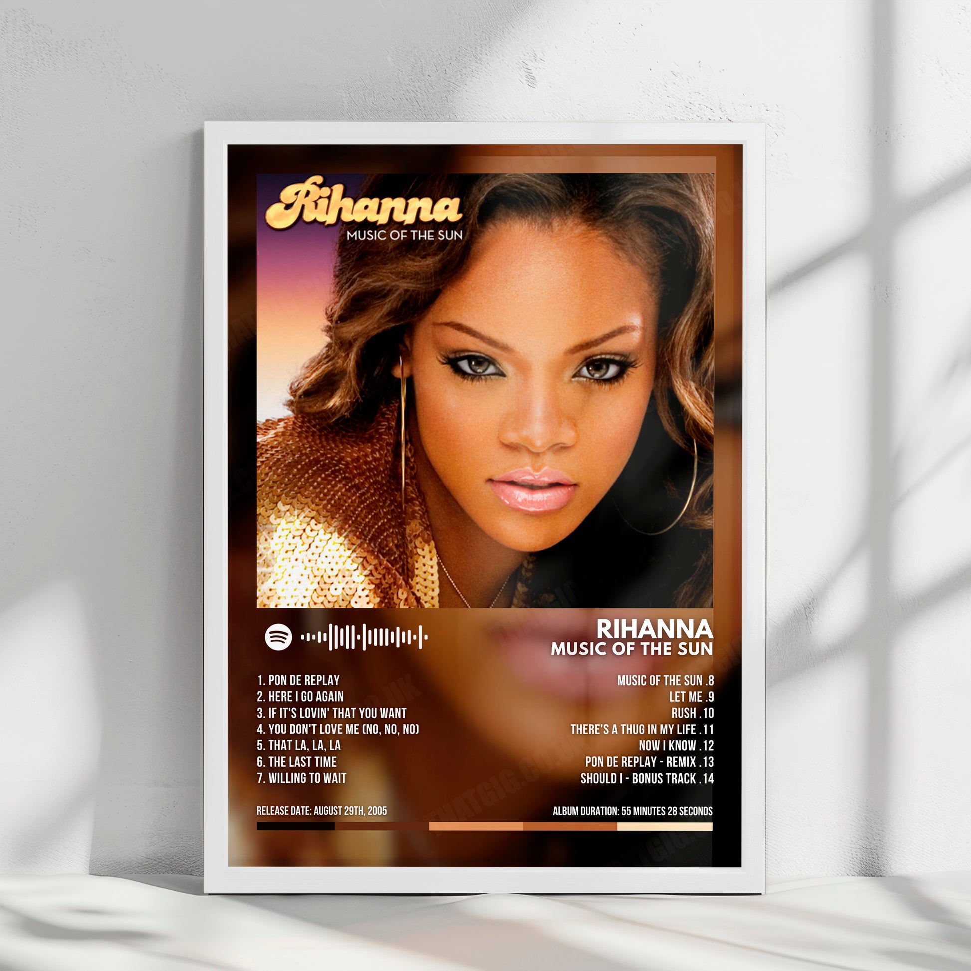Rihanna "Music Of The Sun" Album Cover Poster - with Complete Tracklist