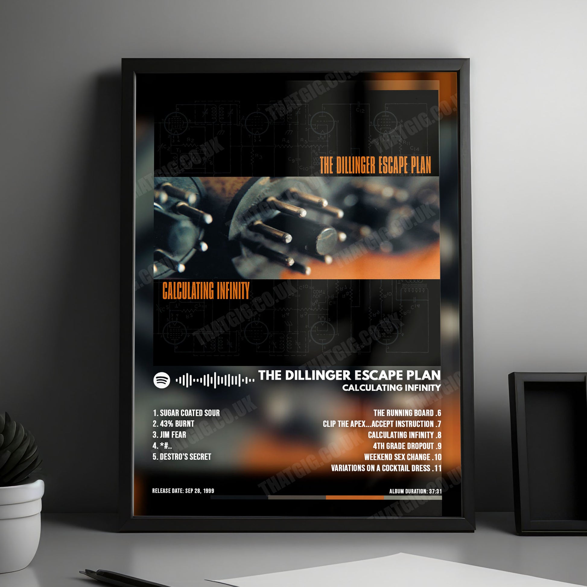 The Dillinger Escape Plan "Calculating Infinity" Album Cover Poster - with Complete Tracklist