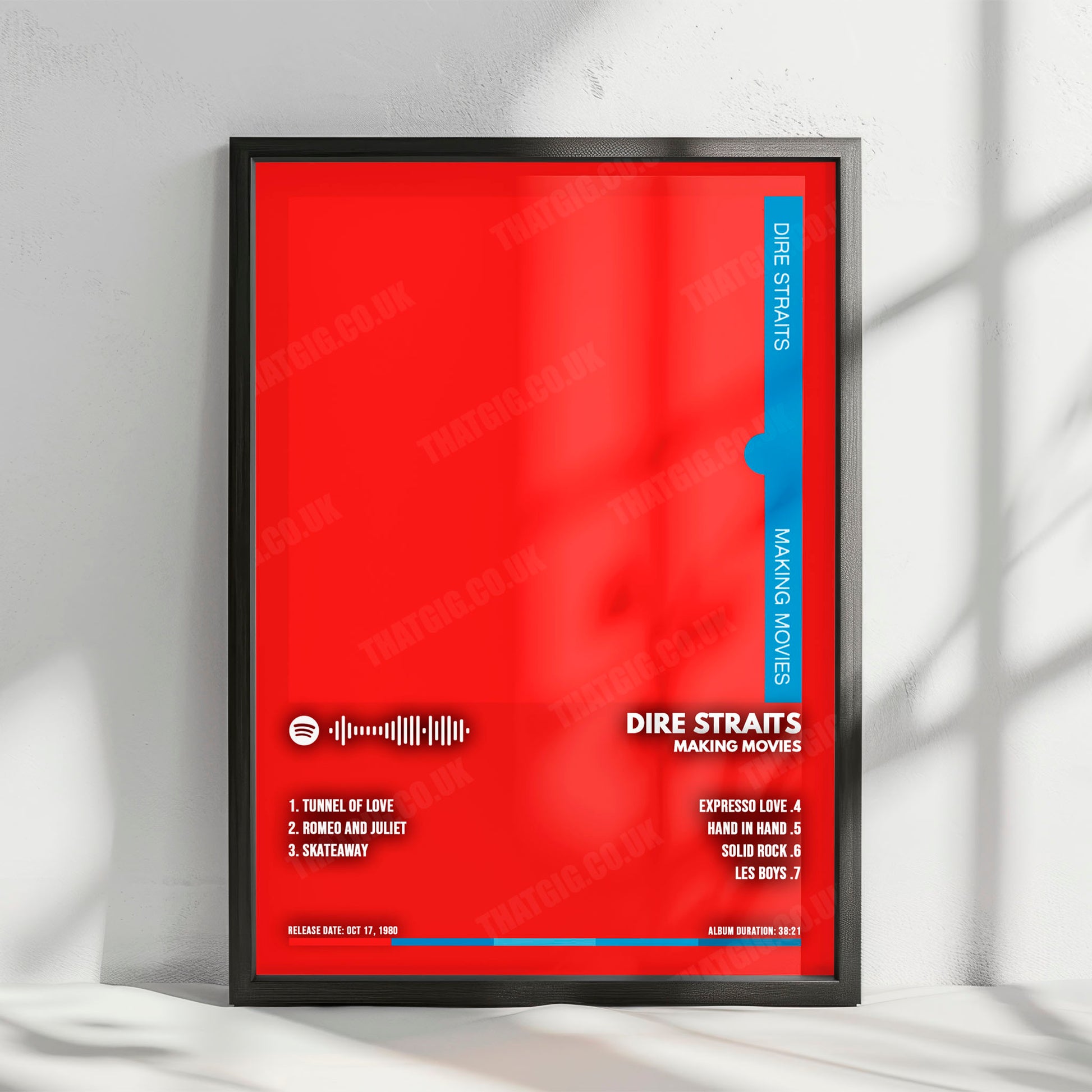 Dire Straits "Making Movies" Album Cover Poster - with Complete Tracklist