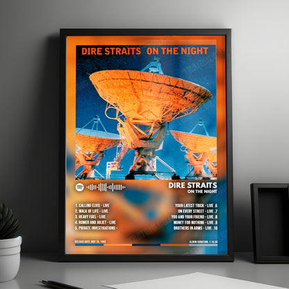 Dire Straits "On The Night" Album Cover Poster - with Complete Tracklist