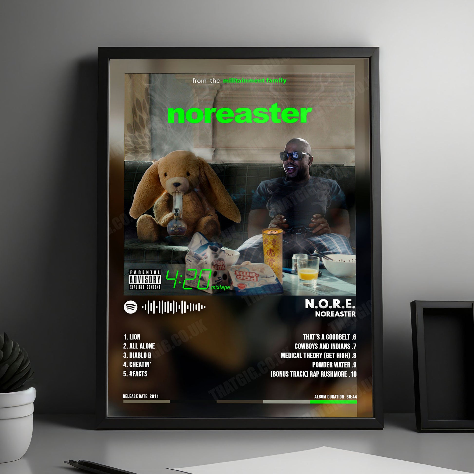 N.O.R.E "NOREASTER" Album Cover Poster - with Complete Tracklist