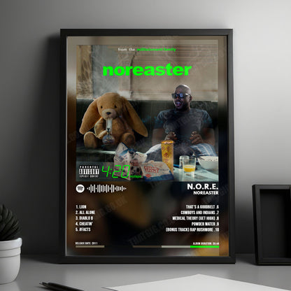 N.O.R.E "NOREASTER" Album Cover Poster - with Complete Tracklist
