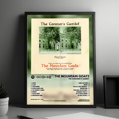Mountain Goats "The Coroner's Gambit" Album Cover Poster - with Complete Tracklist