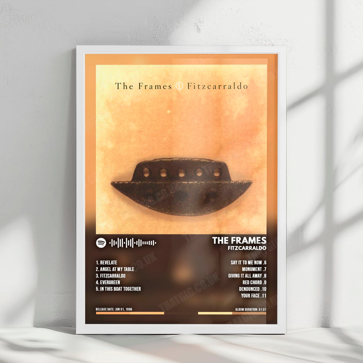 The Frames "Fitzcarraldo" Album Cover Poster - with Complete Tracklist
