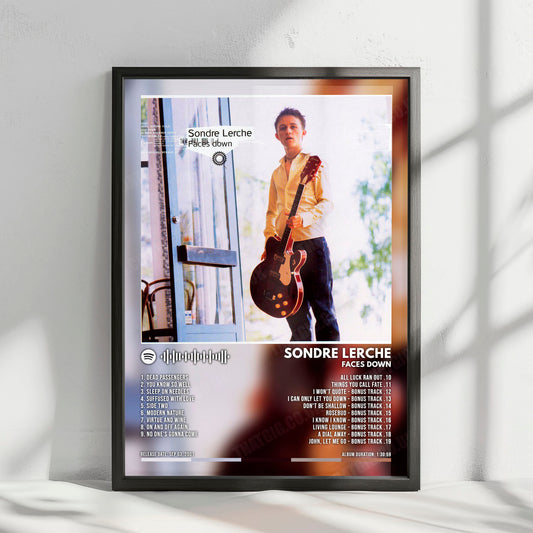 Sondre Lerche "Faces Down" Album Cover Poster - with Complete Tracklist