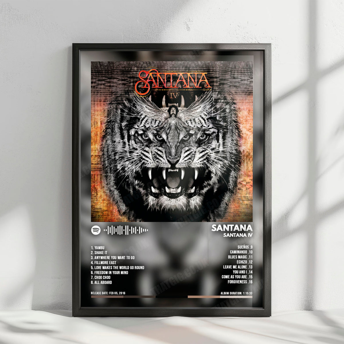 Santana "Santana IV" Album Cover Poster - with Complete Tracklist