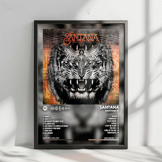 Santana "Santana IV" Album Cover Poster - with Complete Tracklist