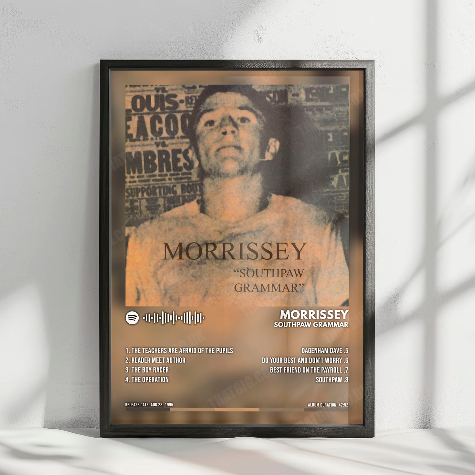 Morrissey "Southpaw Grammar" Album Cover Poster - with Complete Tracklist