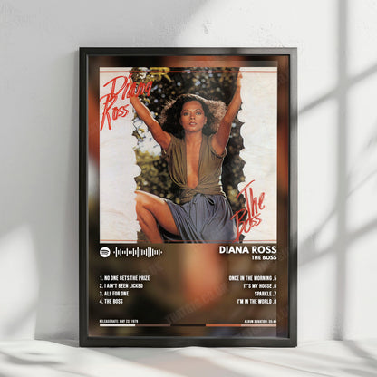 Diana Ross "The Boss" Album Cover Poster - with Complete Tracklist