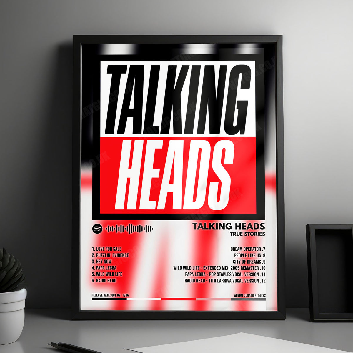 Talking Heads "True Stories" Album Cover Poster - with Complete Tracklist