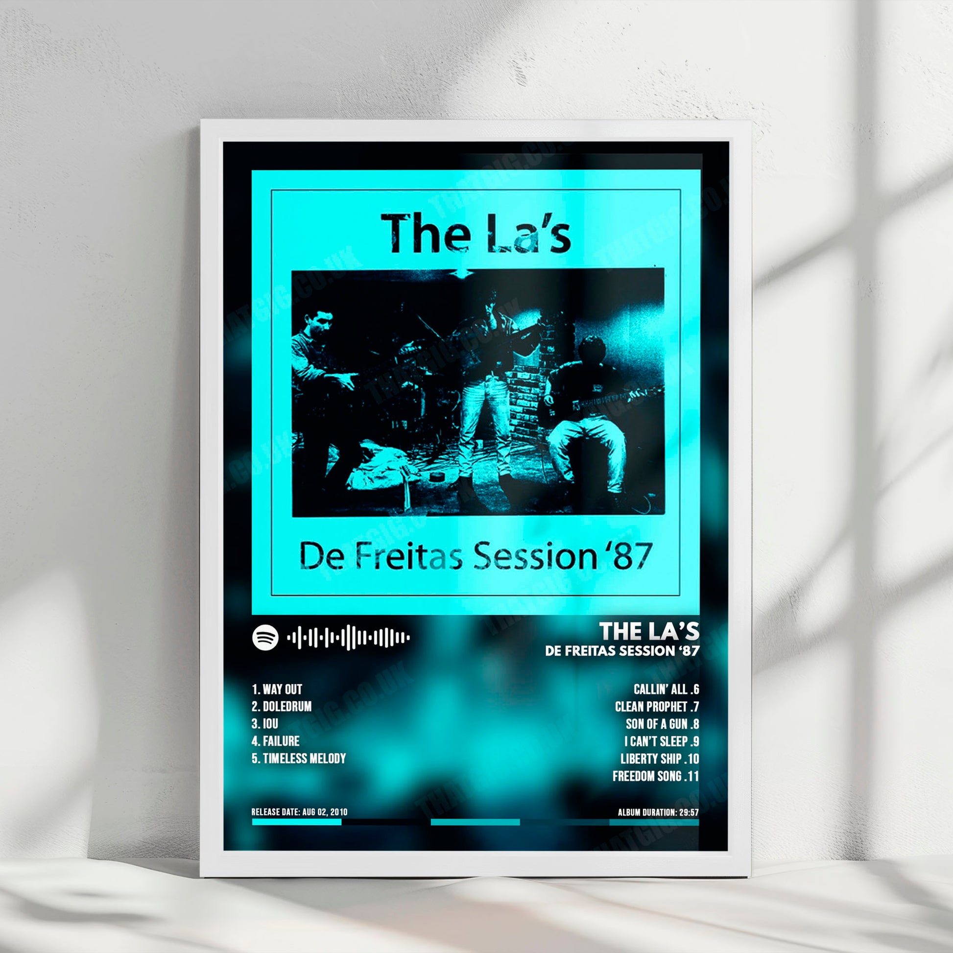 The La's "De Freitas Session '87" Album Cover Poster - with Complete Tracklist