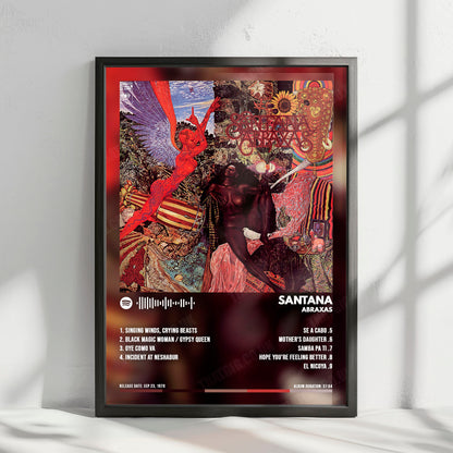 Santana "Abraxas " Album Cover Poster - with Complete Tracklist