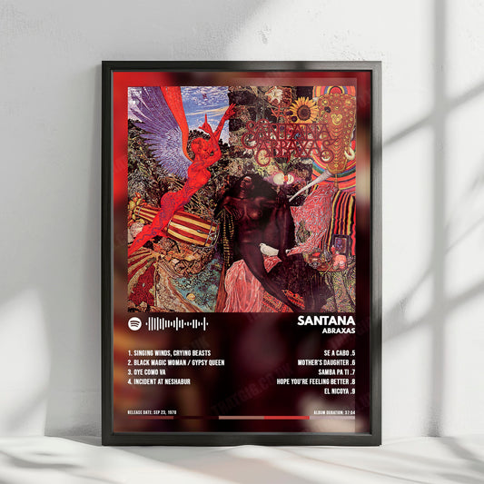 Santana "Abraxas " Album Cover Poster - with Complete Tracklist
