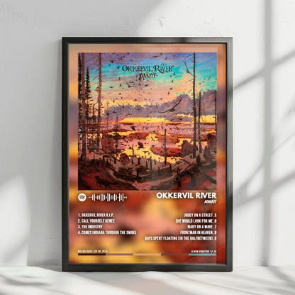 Okkervil River "Away" Album Cover Poster - with Complete Tracklist