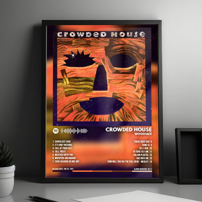 Crowded House "Woodface" Album Cover Poster - with Complete Tracklist