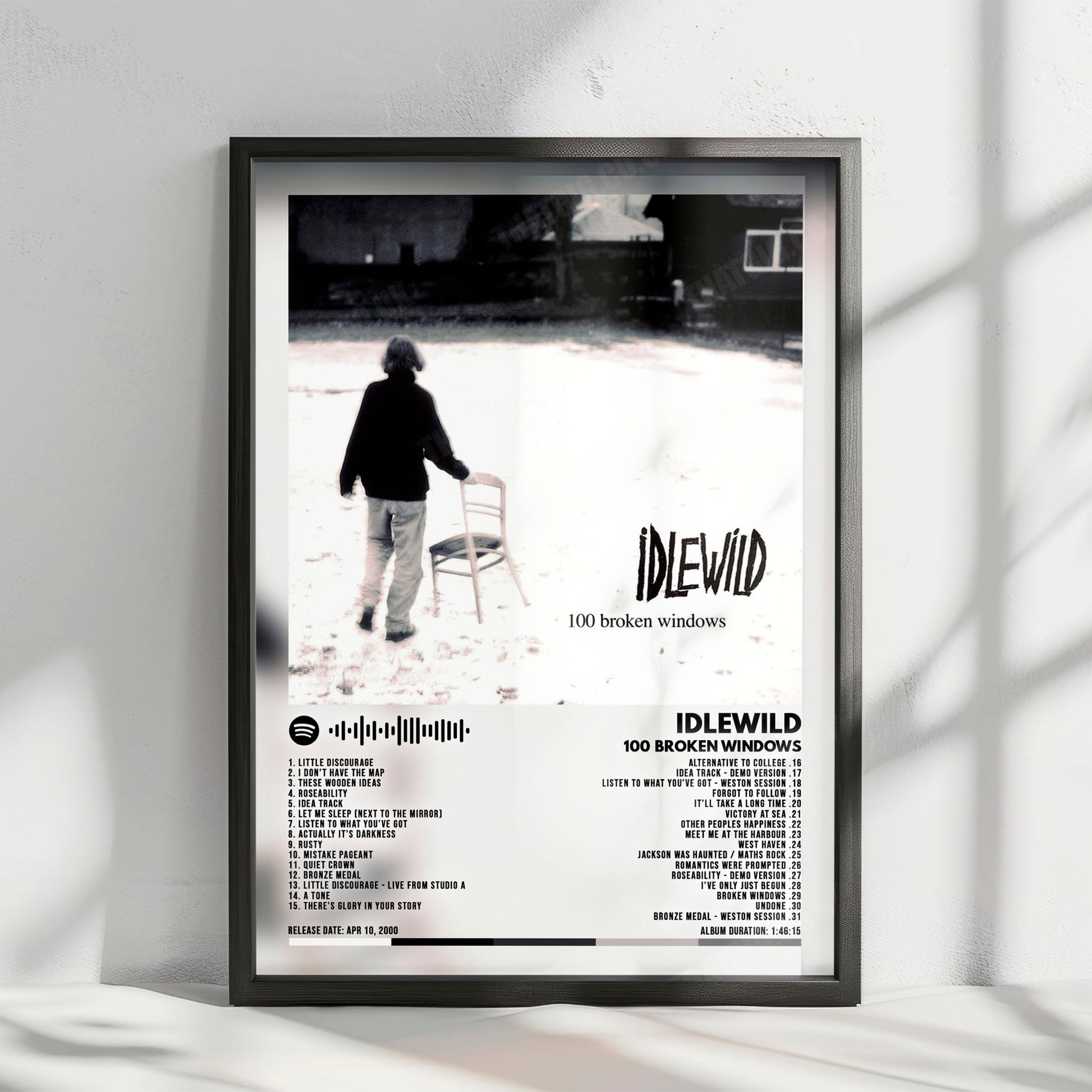 Idlewild "100 Broken Windows" Album Cover Poster - with Complete Tracklist