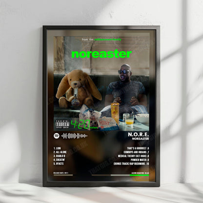 N.O.R.E "NOREASTER" Album Cover Poster - with Complete Tracklist