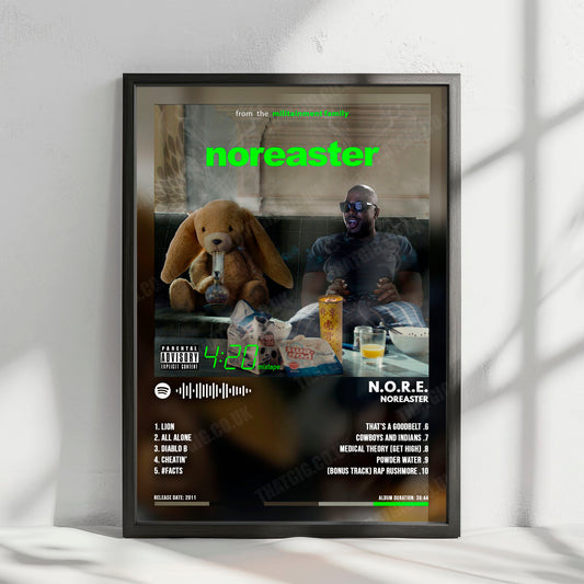N.O.R.E "NOREASTER" Album Cover Poster - with Complete Tracklist