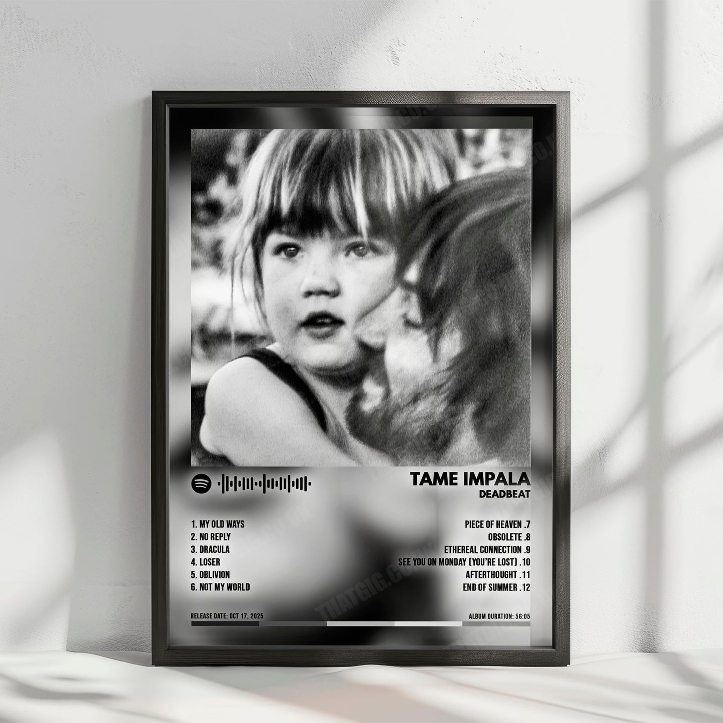 Tame Impala "Deadbeat" Album Cover Poster - with Complete Tracklist