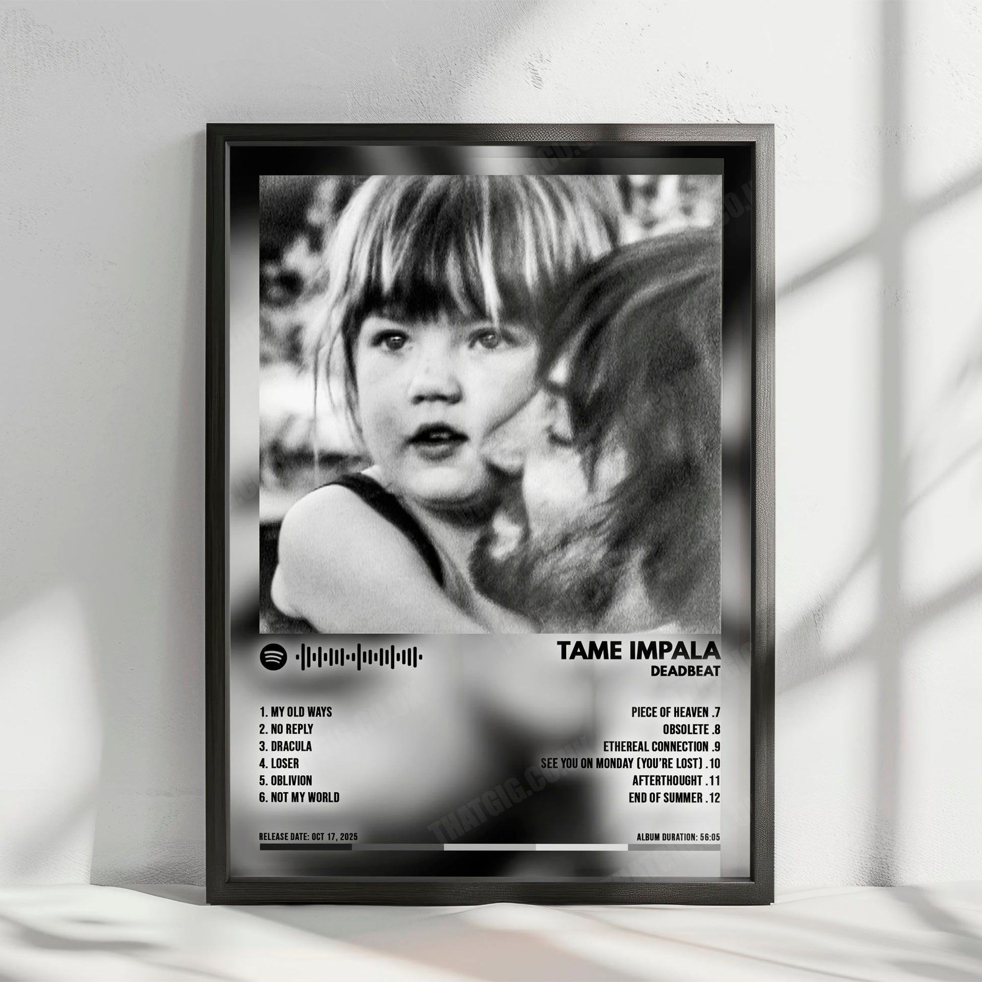 Tame Impala "Deadbeat" Album Cover Poster - with Complete Tracklist