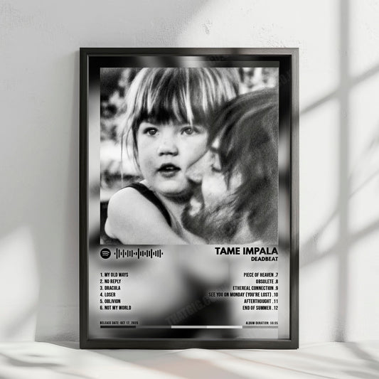 Tame Impala "Deadbeat" Album Cover Poster - with Complete Tracklist