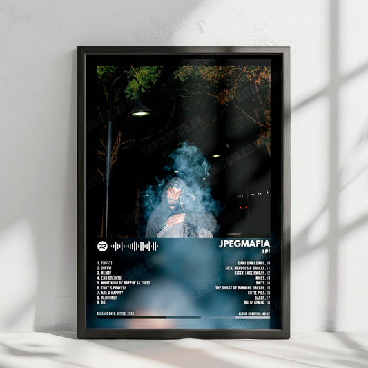 Jpegmafia "LP!" Album Cover Poster - with Complete Tracklist