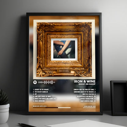 Iron & Wine "Ghost on Ghost" Album Cover Poster - with Complete Tracklist