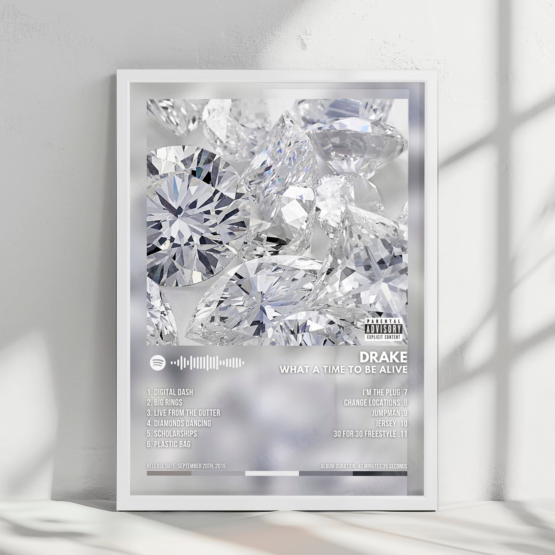 Drake "What A Time To Be Alive" Album Cover Poster - with Complete Tracklist