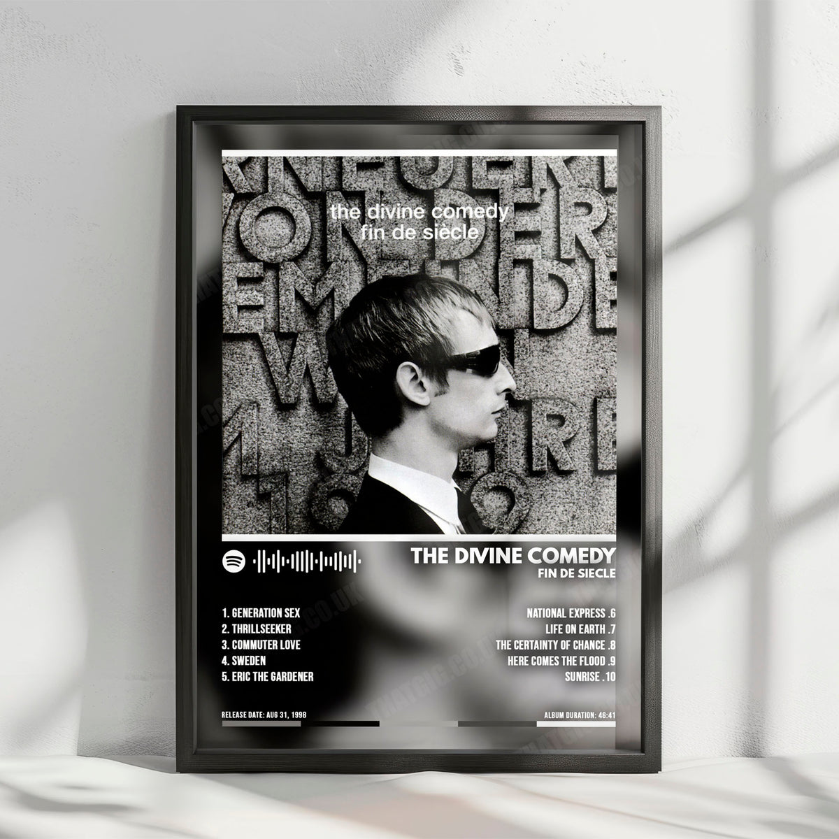 The Divine Comedy "Fin De Siecle" Album Cover Poster - with Complete Tracklist