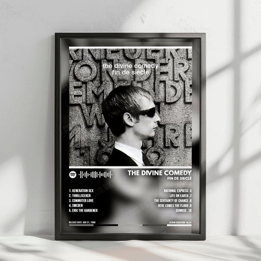 The Divine Comedy "Fin De Siecle" Album Cover Poster - with Complete Tracklist