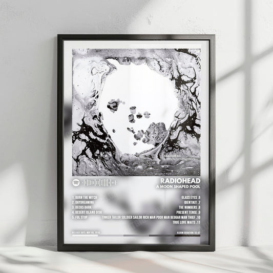 Radiohead "A Moon Shaped Pool" Album Cover Poster - with Complete Tracklist