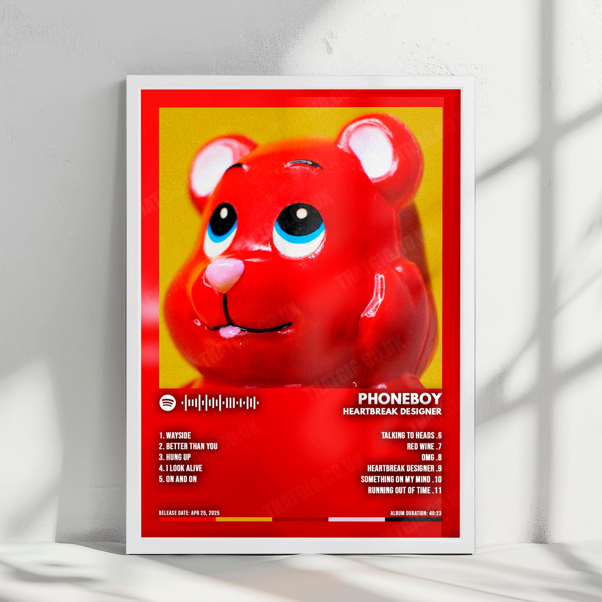 Phoneboy "Heartbreak Designer " Album Cover Poster - with Complete Tracklist