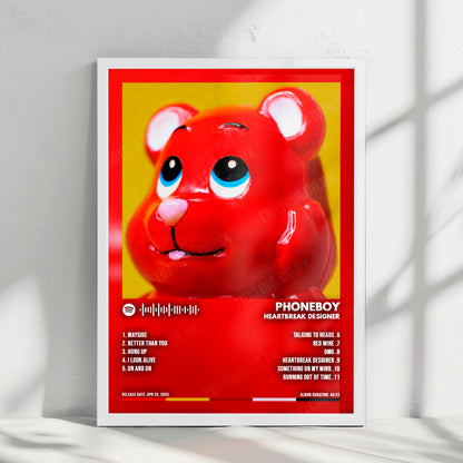 Phoneboy "Heartbreak Designer " Album Cover Poster - with Complete Tracklist