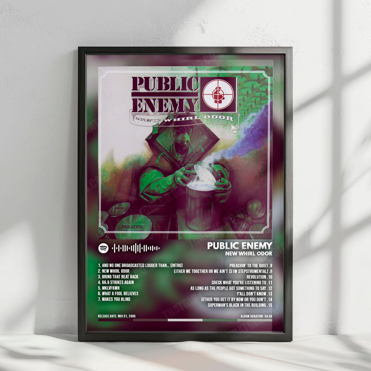 Public Enemy "New Whirl Odor" Album Cover Poster - with Complete Tracklist