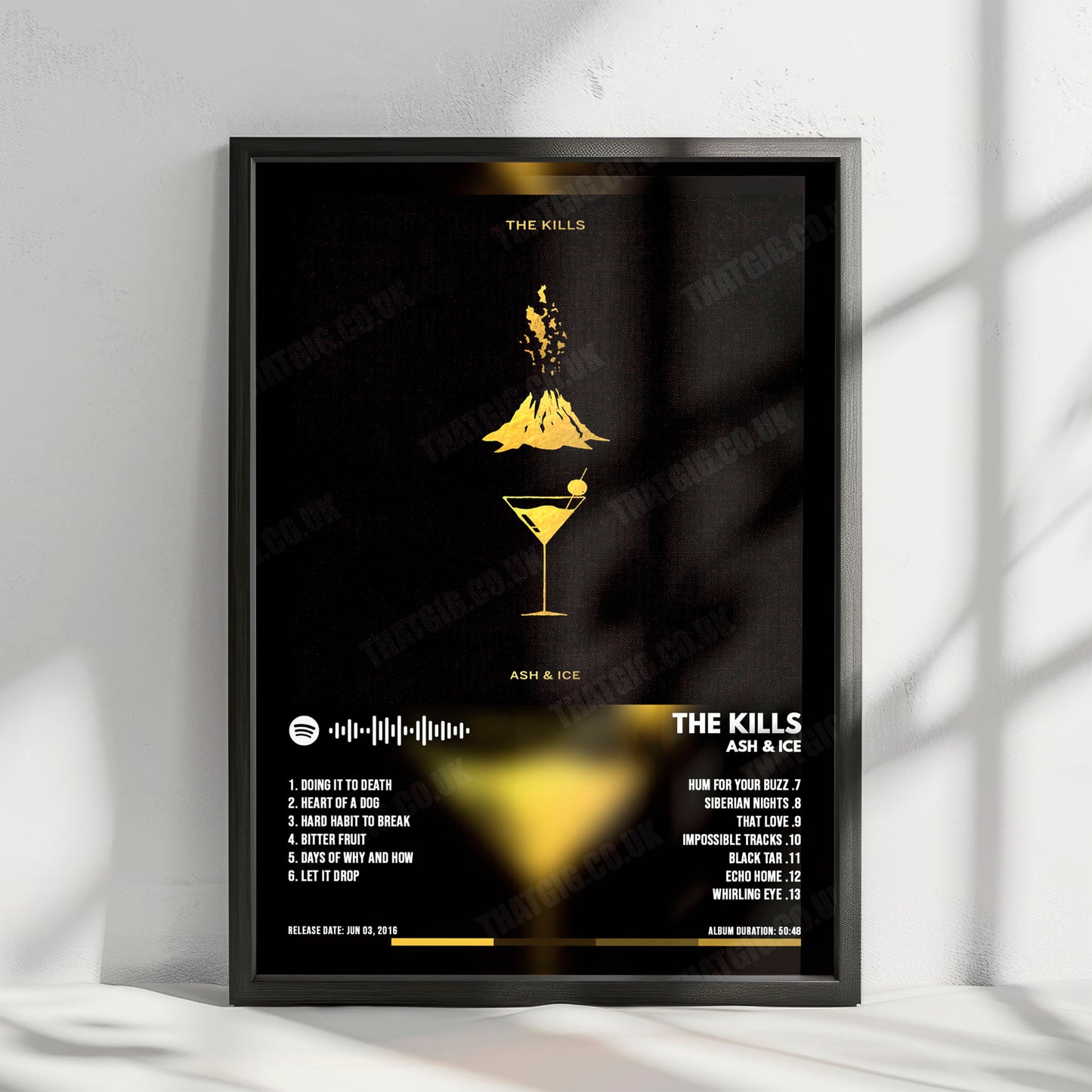 The Kills "Ash & Ice" Album Cover Poster - with Complete Tracklist