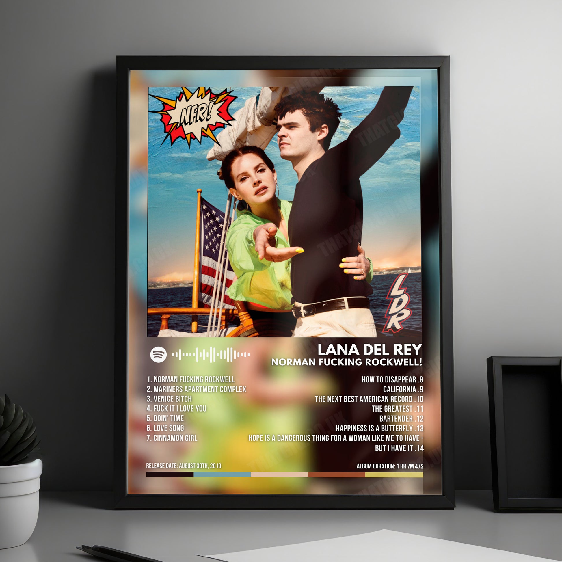 Lana Del Rey "Norman Fucking Rockwell!" Album Cover Poster - with Complete Tracklist